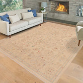 handmade Traditional Kafkaz Beige Lt. Brown Hand Knotted RECTANGLE 100% WOOL area rug 9 x 12